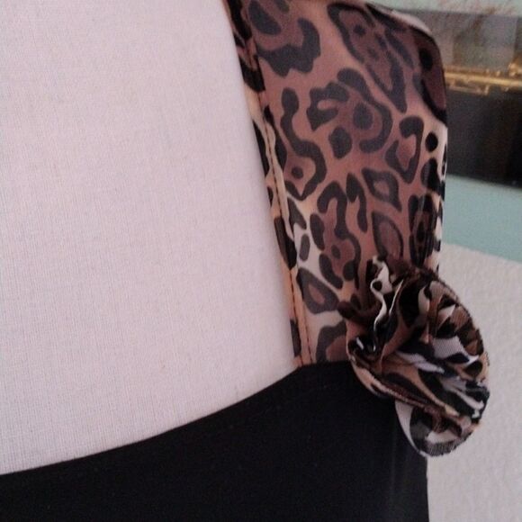 Animal Print and Black Top - Picture 4 of 9